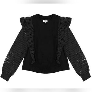 MIA NEWYORK Black Eyelet Sweater
